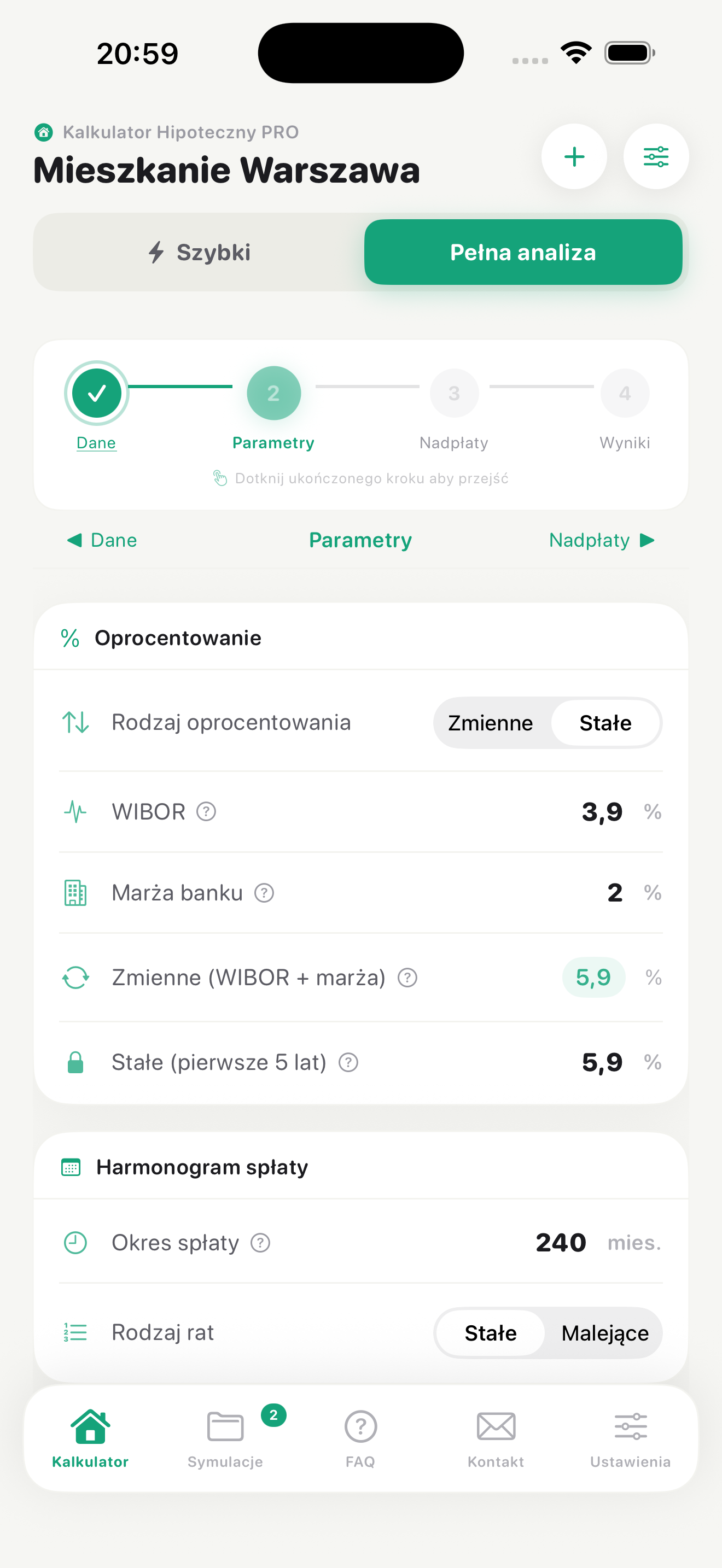 Parametry — WIBOR i marża